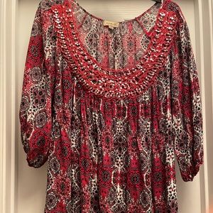 Boho style blouse, plus size 2X